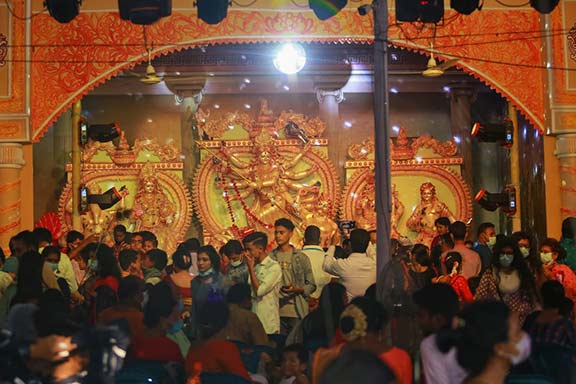 Peoples in Shardiya Durga Puj